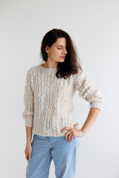 Fitted Pattern Sweater - Milkshake