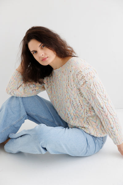 Fitted Pattern Sweater - Milkshake